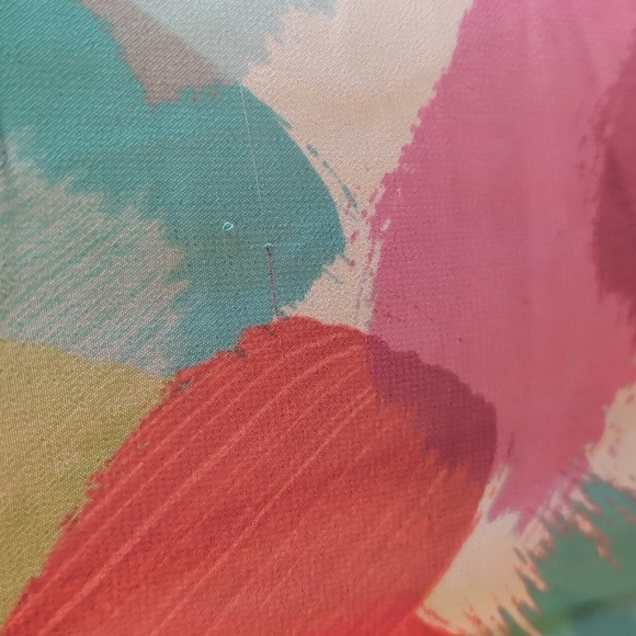 LIZ CLAIBORNE CAREER Classic Watercolor Sheer Blouse LP - Picture 15 of 16